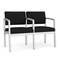 Lesro Lenox Steel 2 Seater with Center Arm, Black/Onyx Seat, Black/Onyx Back, 43.5 W 24.5 L 32 H LS2103 - alternate 1